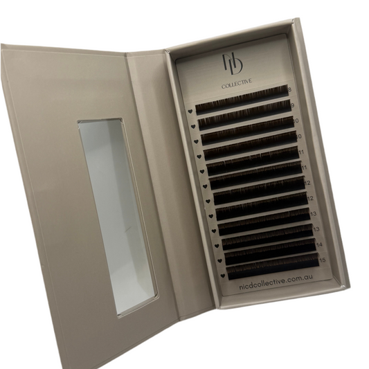 Brown Classic Ellipse Flat Lash Tray – 0.15 mm – CC Curl