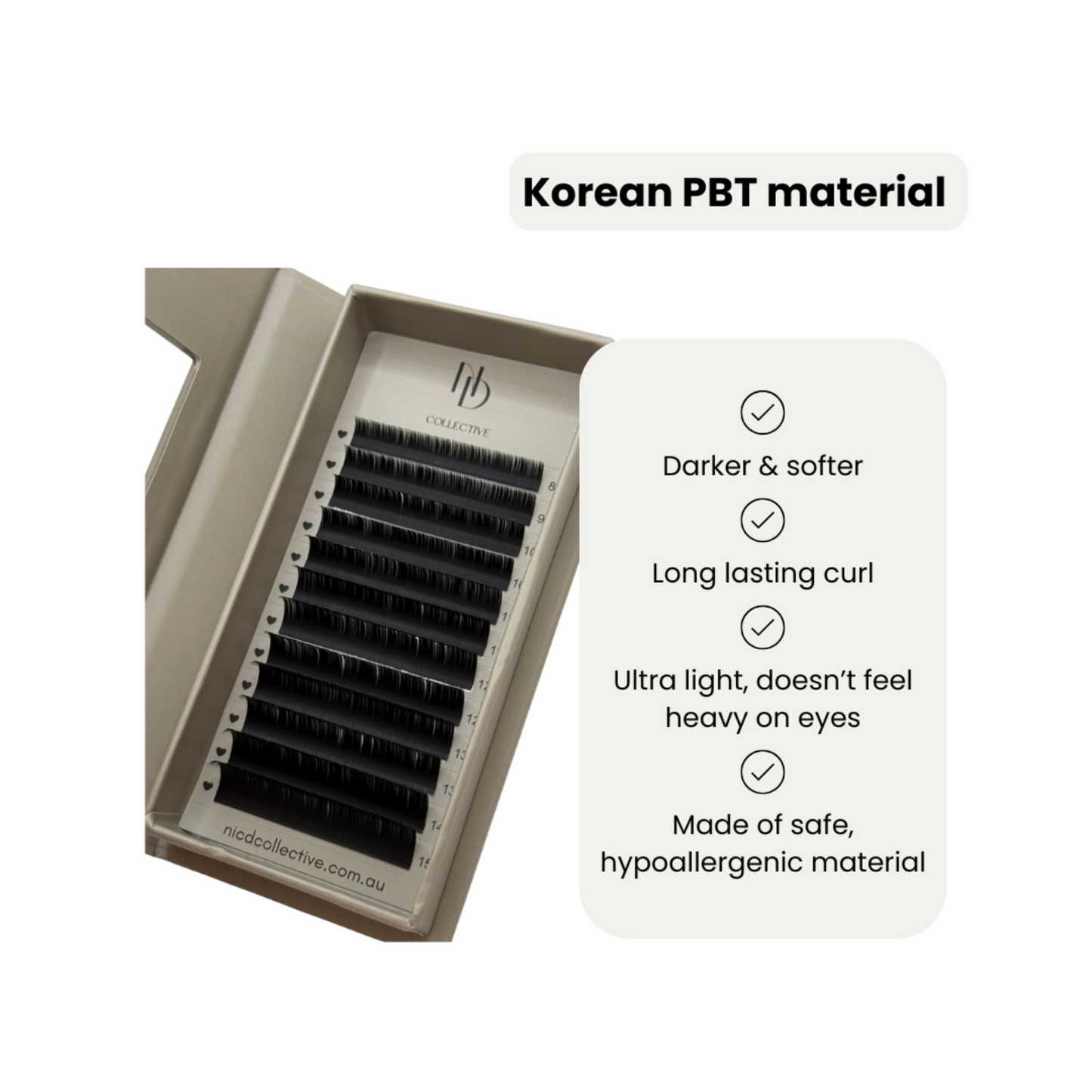 Classic Ellipse Flat Lash Tray – 0.15 mm – D Curl – Korean PBT – Mixed Lengths (8–15 mm)