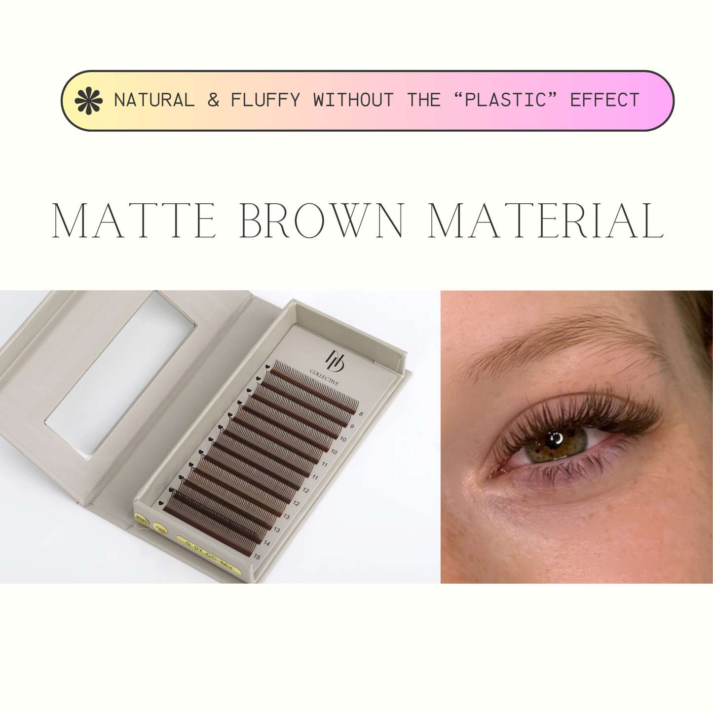 Brown Wet Set Lashes | Textured Glossy Lash Extensions