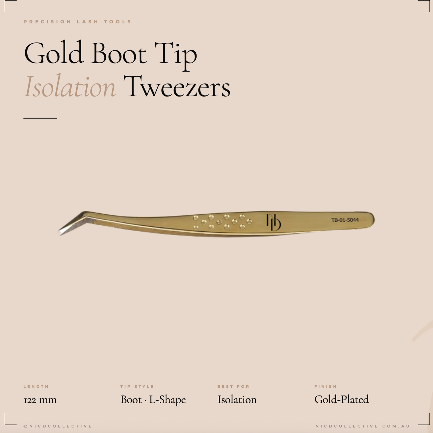 Gold fibre tip isolation tweezers precision lash extension tool – NICD Collective