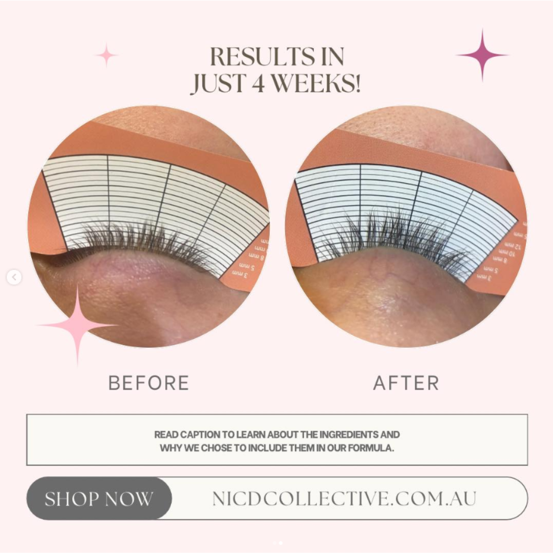 Lash serum before and after