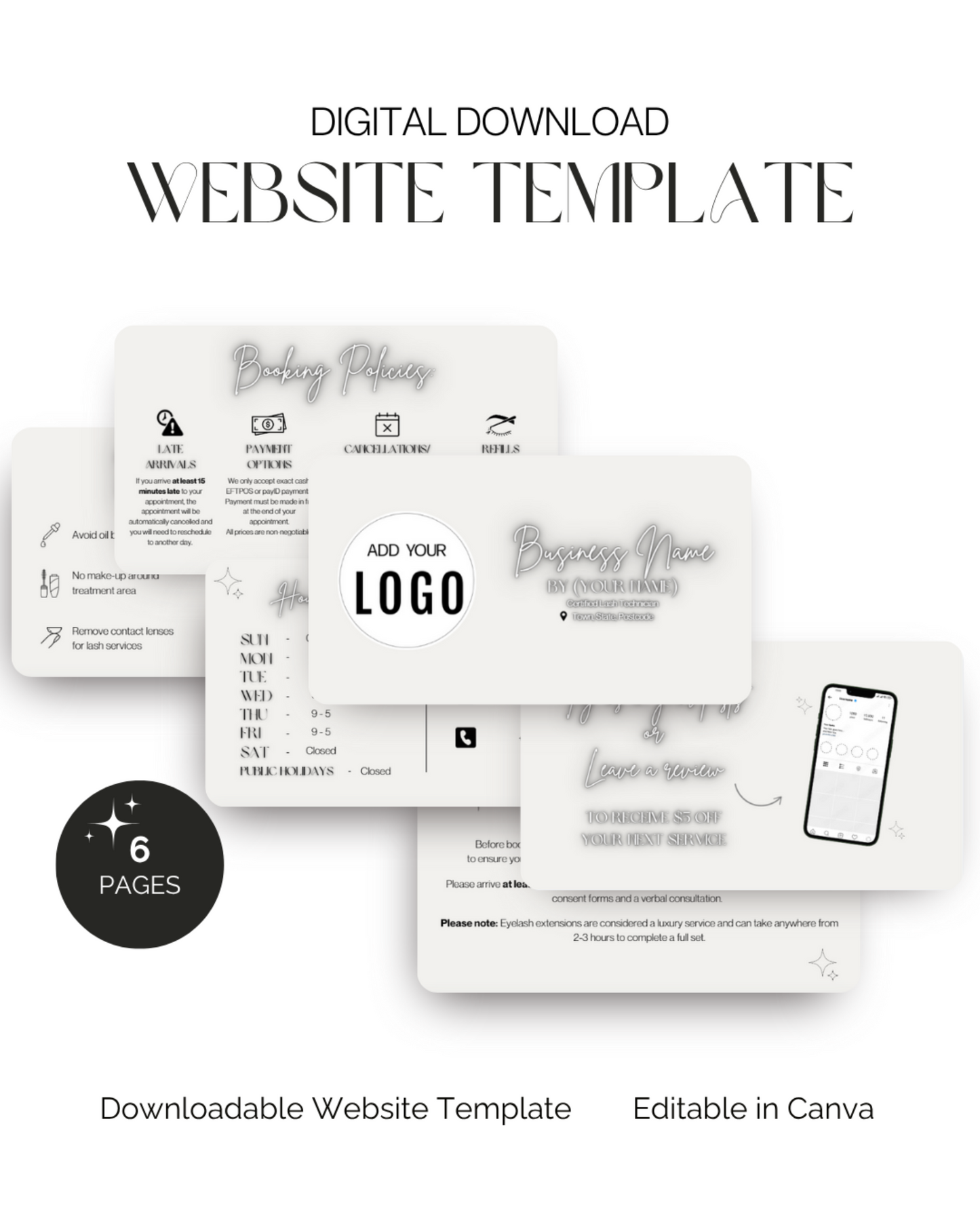 Booking Website (EDITABLE IN CANVA)