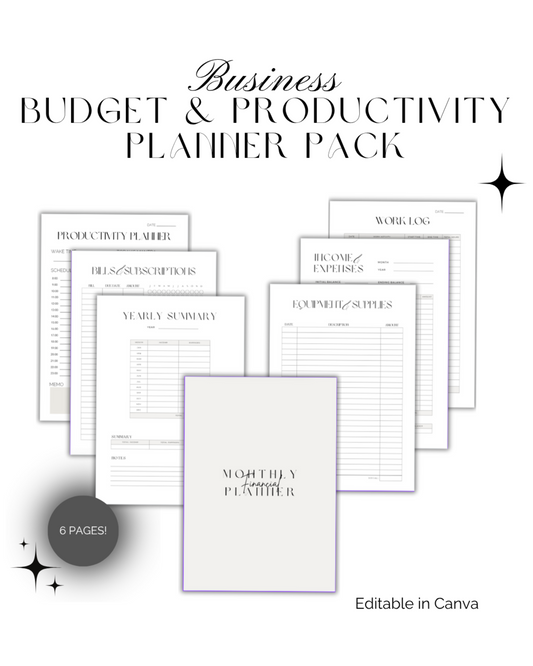 Budget & Productivity Planners (EDITABLE IN CANVA)