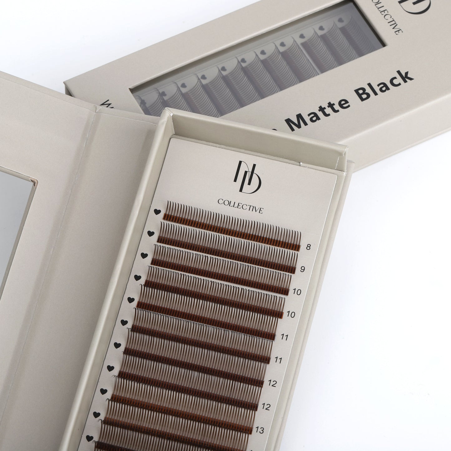 Brown Wet Set Lashes | Textured Glossy Lash Extensions