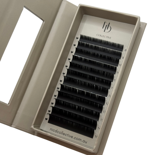 Classic Ellipse Flat Lash Tray – 0.15 mm – D Curl – Korean PBT – Mixed Lengths (8–15 mm)