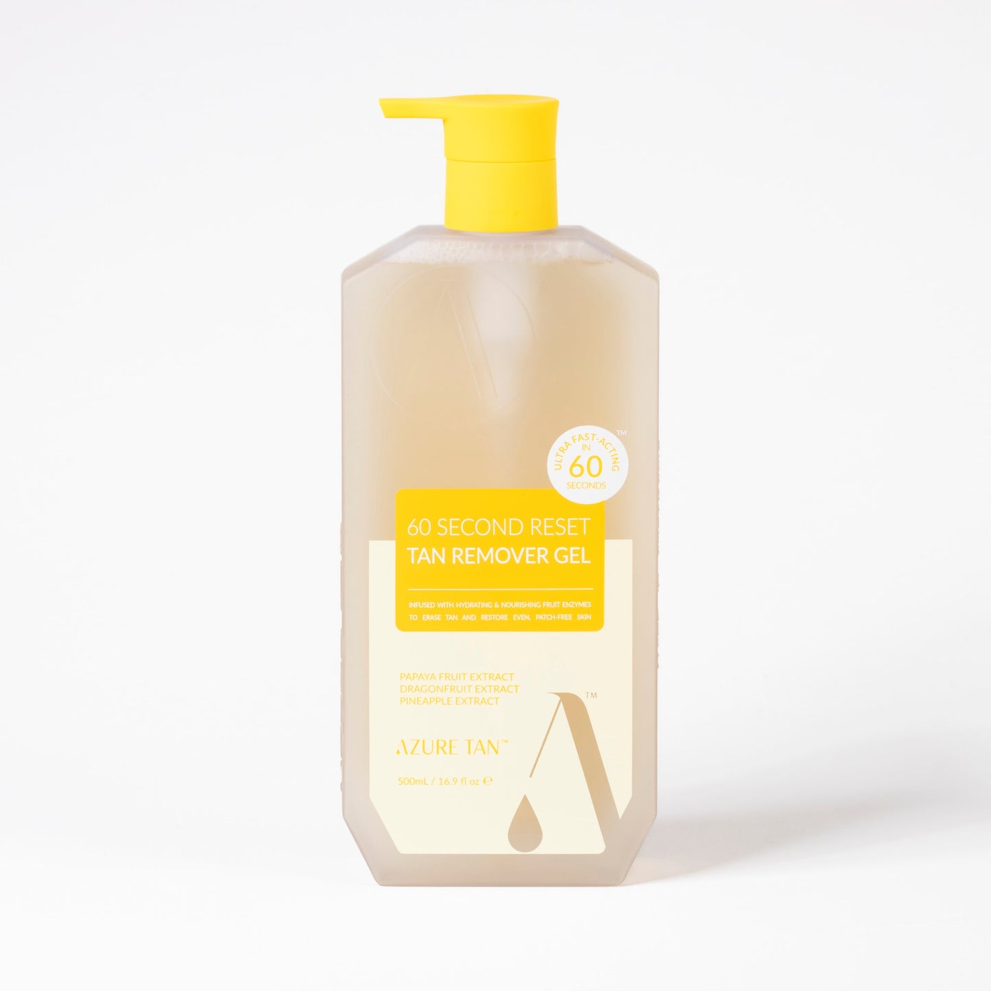 Azure Tan 60 Second Reset Tan Remover Gel 500ml - front on white background